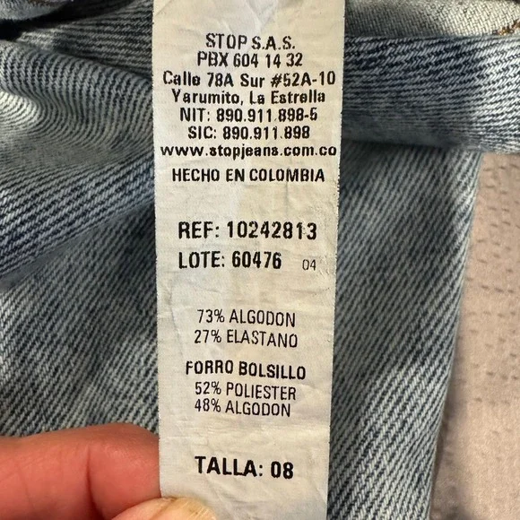 Stop Jeans Rare Colombian Butt Lift Boot Cut Womens size 8 Distressed Frayed Hem - Picture 9 of 12